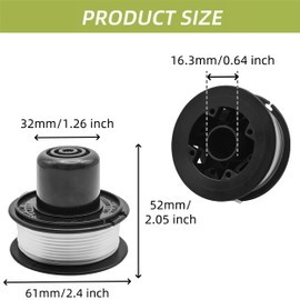SopimusZ String Trimmer Spool Line&Cover and Spring Compatible with Black & Decker 82300, 82310, 82312, CST800, GE600, GE800, GL250, GL360, ST4500, ST6500, ST6800, ST7600 (Spool *6+Cap*1+Spring*1)