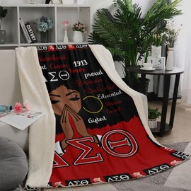Girls Sorority Gift Blanket - Soft and Cozy Fleece Throw Plush Flannel Blanket for Bed, Sofa, Home Decor Essential with Stunning Design and Printing - 60"X50"