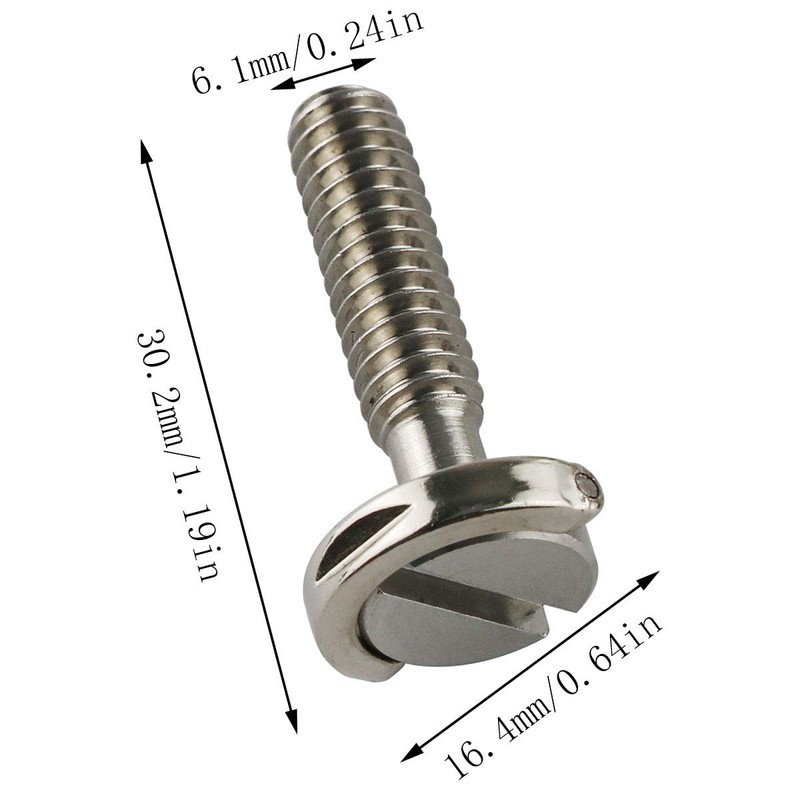 E-outstanding D Ring Hinged Screw 2PCS 1/4-20 Thread D-Ring Stainless