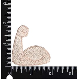 2" Light Brown Embroidered Iron-On Bicep Arm Patch – Strength and Pride Design