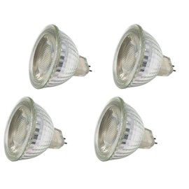 MR16 LED Bulbs 12V 5W(35W-50W Equivalent Halogen Replacement Bulbs) White 6000K LED Spotlight Bulbs for Indoor Landscape Track Recessed Bulbs,MR16 GU5.3 Bi-Pin Base,Non Dimmable,4 Pack