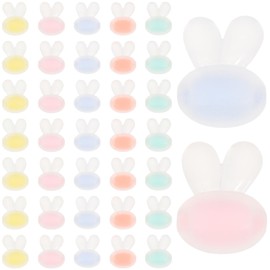 TEHAUX 100pcs Bunny Head Beads, Acrylic Rabbit Spacer Beads Charms for DIY Bracelets, Necklaces Jewelry Making, Easter Craft Decorations Assorted Color