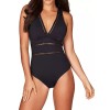 Sea Level L131606 Swim Spliced Multifit Black One-Piece Swimsuit Size