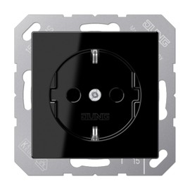 Jung 1520 SW Schuko Socket 16 A 250 V Series A Black 250 V