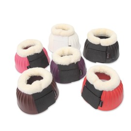 Shires OverReach Boots Fur Trim Red Full
