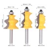 3Pcs Architectural Molding Router Bit Milling Cutter Set Woodworking Accessories