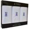 Mens/Gentlemens 3 Pack Plain White Handkerchiefs With 1 Letter Name