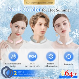 Neck Cooling Tube 70% Gel Increase Ice Ring Neck Cooler Wearable Cooling Neck Wraps Cooling Neck Ring Body Cooling Products for Outdoor Indoor Activities Relief for Hot Flashes(Navy,L)