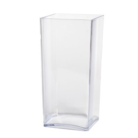 Clear Acrylic Cube Vase Hard Wearing Lightweight Durable Plastic 25cm High
