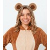 Diadema de orejas de oso café, diadema esponjosa, para adultos,