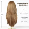 Long Straight Jellyfish Layered Strawberry Blonde Wig with Bangs-24IN