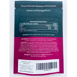 Nutrition Geeks Biotin Hair Growth Supplement - 180 Tablets Enhanced with Zinc & Selenium, Hair Vitamins Complex - Biotin 10000 mcg - Vegan, Hair Skin and Nails Vitamins for Women & Men UK