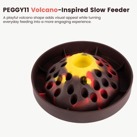 PEGGY11 Volcano-Shaped Silicone Slow Feeder Bowl for Dogs
