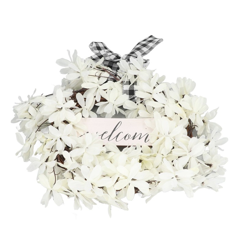 Imitation White Dogwood Wreath Simulation Vibrant Wreath Decoration for Home