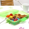 com-four® 3X Brotdose für unterwegs - Lunch-Box mit Trennwänden -