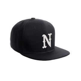 Daxton Classic Snapback Flat Bill Visor Vintage Custom Number Letter Hat Cap, Black Hat, Letter N