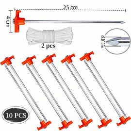 13 Pack Tent Pegs Metal Heavy Duty Camping Pegs Awning Pegs Hard Ground Tent Pegs Rock Pegs for Awnings, Camping Stakes,Non-Rust Ground Stakes Tent Spikes for Outdoor Camping Canopy Garden