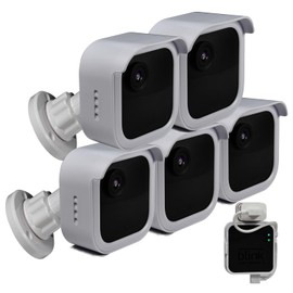 SKYWORLD Blink 4(4th Gen) Indoor/Outdoor Camera Mounts ，Weatherproof Housing with Type-C Charging Port and 360° Adjustable Mount Only for Blink 4 Camera System ，with Sync Module 2 Mount (White 5 PCS)