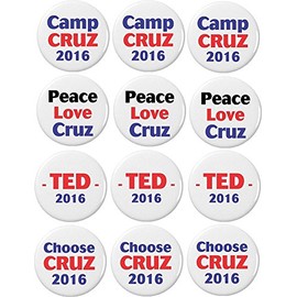 A&T Designs 1 Dozen Ted Cruz for President 2.25" Keychains 3 of each Vote Election Campaign