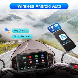 Portable 7 Inch Wireless CarPlay Motorcycle GPS Navigation System Auto Bluetooth Voice Control Siri Google Assistant SupportROM: 1 GB, RAM: 1 GB, Screen Size: 7 Inch, Memory Capacity: None, Color: Black