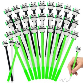 Panda Pens, Pack of 30 Ballpoint Pens with Cartoon Design, Panda Gel Pens, 0.5 mm Black Ink, Panda Rollerball Pen, Funny Animal Pens for School, Office, Students, Teachers, Children (Black, White