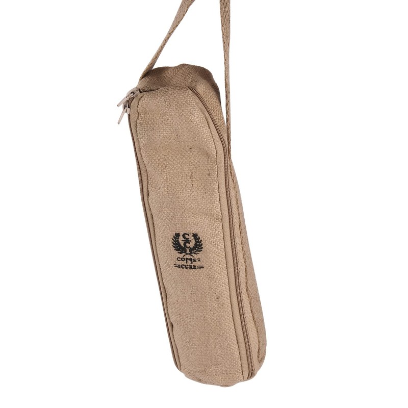 Pure Copper Water Bottle 34 Ounce with Jute Carry Bag