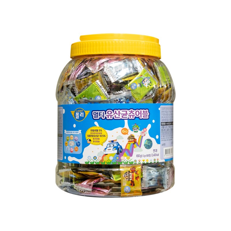 Robocar Poli Multi Lactobacillus Chewable 500 Tablets Birthday Gift Daycare