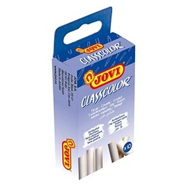 Jovi Tafelkreide Classcolor, staubarm, sehr gute Farbabgabe, leicht abwischbar, Durchmesser 0,9 cm, 10 Stück in weiß in einer Schachtel
