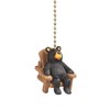 Clementine Designs Bear in Chair Ceiling Fan Light Dimensional Pull Resin Brown