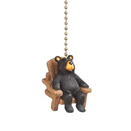 Clementine Designs Bear in Chair Ceiling Fan Light Dimensional Pull Resin Brown
