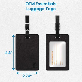 OTM Essentials Ohio State University Faux Leather Luggage Tag, Durable Travel Accessories with Adjustable Strap and ID Card, Classic