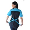 Ladybird Blue Rhinestone Zipper Color Block Jacket for Pet Groomers