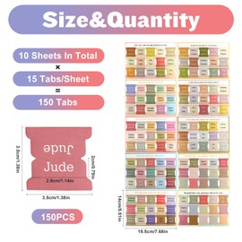 150PCS Bible Tabs for Study Bible, Laminated Bible Stickers, Sticky Index Tabs for Annotating Books, Bible Study Index Tabs Sticky for Old and New Testament Book Accessories ＆ Christian Gifts