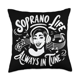 Soprano Singer Vocal Range Vocalist Voice Singing Choir Throw Pillow
