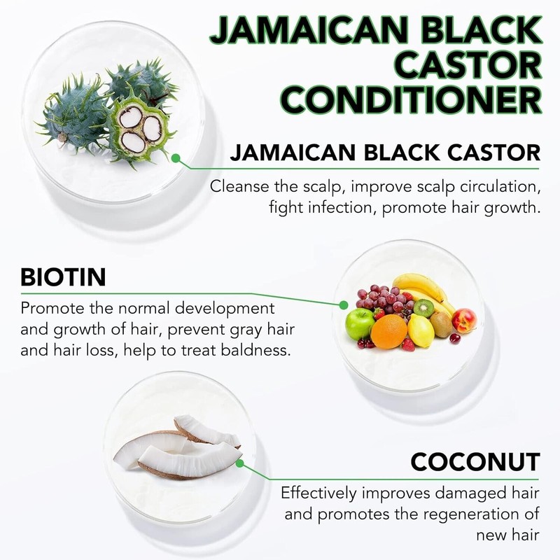ALIVER Jamaican Black Castor Oil Shampoo and Conditioner Set Curly