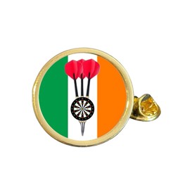 Ireland Darts Gold Plated Domed Lapel Pin Badge (K) in Bag