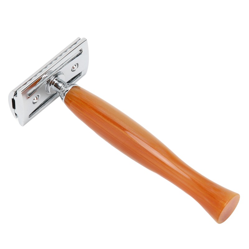 Long Handle Double Edge Safety Razor Zinc Alloy Resin Manual