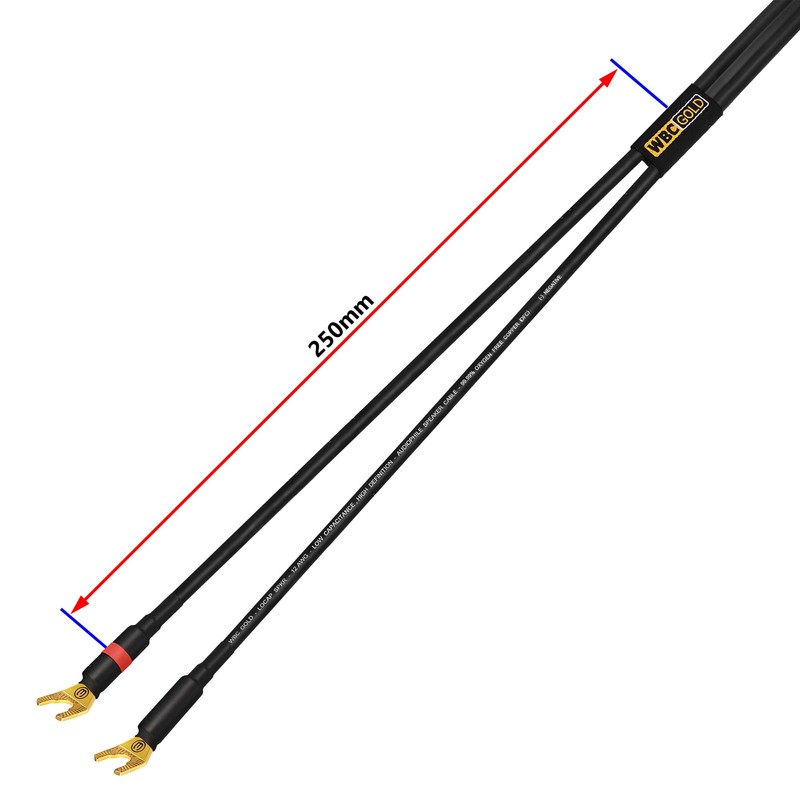 WORLDS BEST CABLES 4 Foot WBC-GOLD-LOCAP-SPKR-12 AWG - Low-Capacitance -
