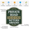 Private Road Dead End No Turn Around Sign 10" x