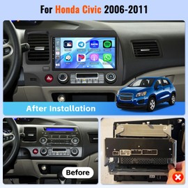 Realdio Android Car Stereo for Honda Civic 2006 2007 2008 2009 2010 2011 (LHD) with CarPlay Android Auto 26UI 2GB+64GB