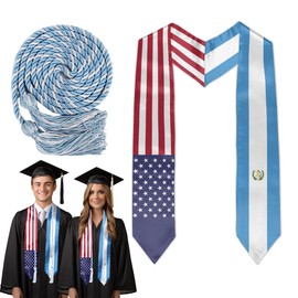 ZZRIUP Guatemala America Flag Graduation Stole 72" Unisex-Adults Letter Print Sash