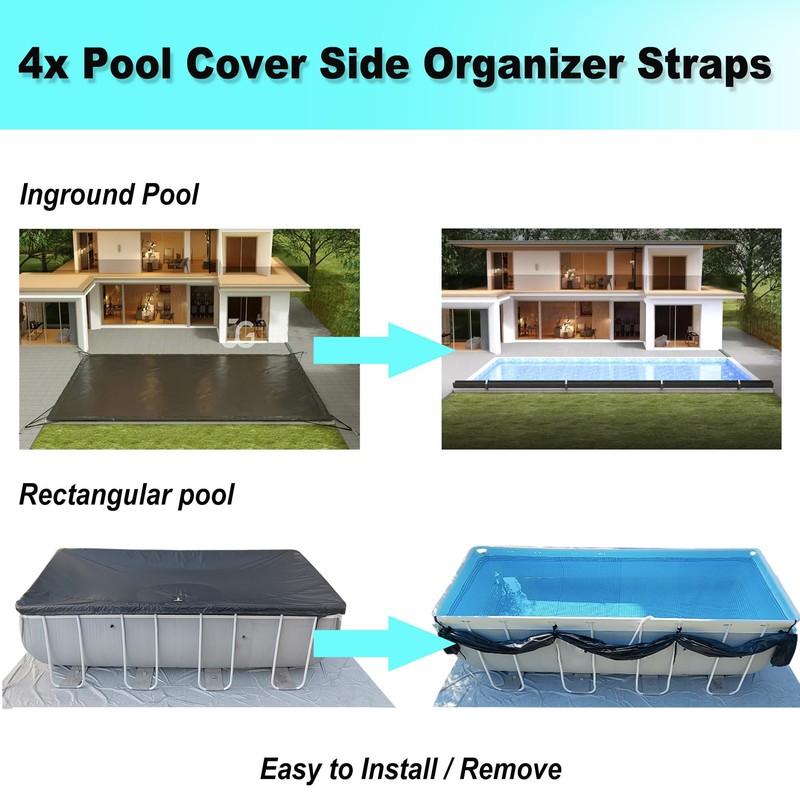 SIHAIAN Pool Cover Clip Kit and Pool Cover Side Organizer