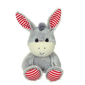 GIPSY Toys Les Marinières 071605 Cuddly Toy 24 cm Grey Donkey with Red Stripes Cuddly Toy for Children Grey Red Stripes