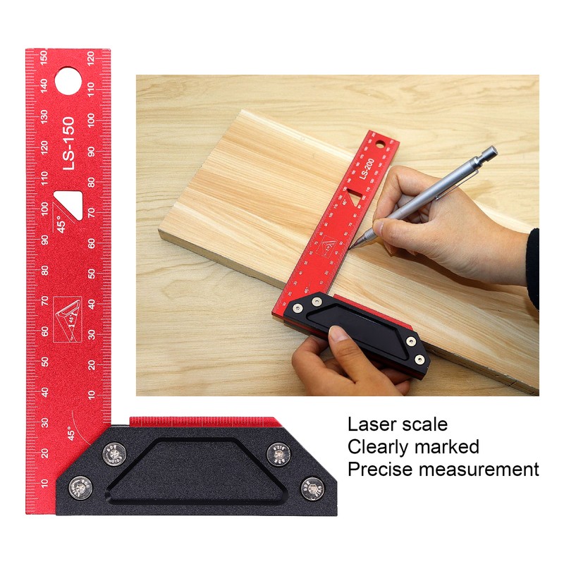 Aluminum Framing Woodworking Squares High Accuracy L Scribing Ruler with