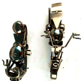 JUXVIXO Motorcycle Decor 2 Pack, Black Color (M122C,M125C)