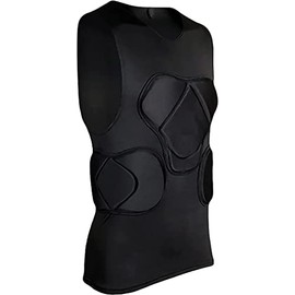 Jellybro Padded Sleeveless Shirt Chest Rib Protector Protective Shirt for Football Rugby Paintball