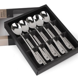 Golden Bell Flower and Butterfly Blue Laser Cutlery Set of 5 / 골든벨 꽃과 나비 청 레이저 수저 5벌 세트