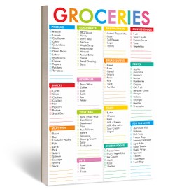 Hebayy 90 Sheets Fastcheck Grocery List Magnet Pad, 110 Printed Common Food for Fridge and Blank Grocery Shopping Spaces for Home. Size 6”x 9”
