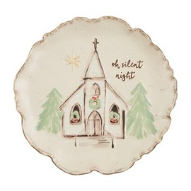 Mud Pie Round Church Platter; 12" dia