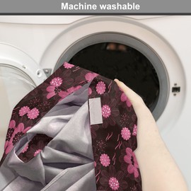 Lunarable Floral Dog Crate Cover, Botanical Theme Flowers Pattern Natural Art Abstract Blossoms, Easy to Use Pet Kennel Cover for Medium Large Dogs, 48 Inch, Charcoal Grey